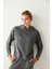 Koyu Gri Uzun Kollu Kapüşonlu Termal Sweatshirt 1