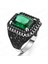 925 Ayar Gümüş Yeşil Zirkon Taşlı Usta Işi Erkek Yüzük 1