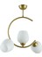 Mosso Özel Tasarım Spor Modern Dekoratif Salon Gold Eskitme Renk 110 Beyaz Camlı 3 Lü Avize 2