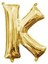 16" Inç 40 cm Folyo Balon Gold Renk ''k'' Harfi 1