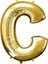 16" Inç 40 cm Folyo Balon Gold Renk ''c'' Harfi 1