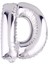 16" Inç 40 cm Folyo Balon Gümüş Renk ''d'' Harfi 1