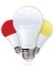 9W LED Ampul Lamba 3 Renk Bir Arada Beyaz Sarı Kırmızı 3