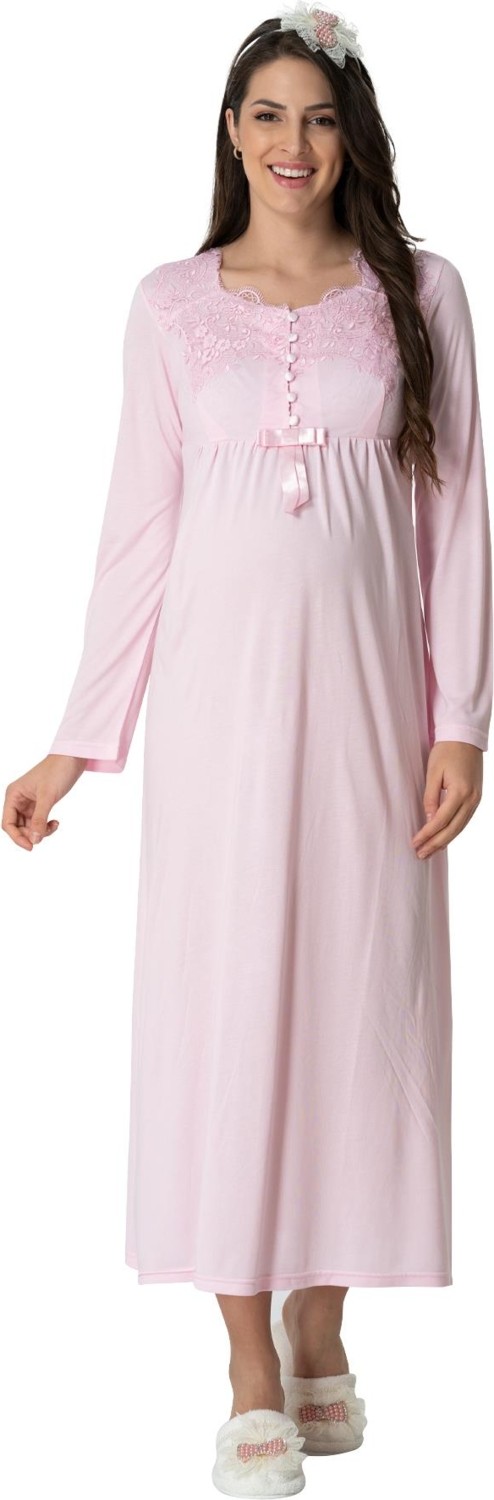 Mecit Pijama Mecit 1924 Pembe Dört Parça Hamile Lohusa Set görsel 3