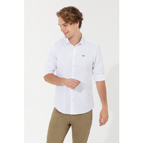 U.S. Polo Assn. Erkek Beyaz Gömlek 