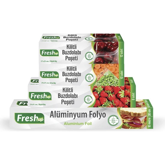 Fresh-Up Eko Mutfak Seti Alüminyum Folyo + Buzdolabı Poşeti Seti