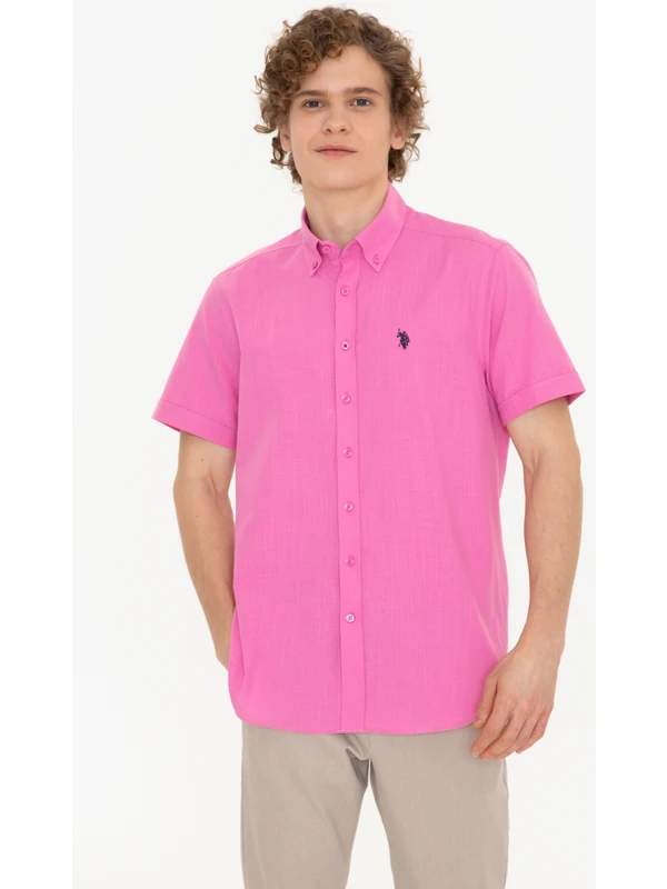 U.S. Polo Assn. Erkek Pembe Kısa Kollu Gömlek 50254416-VR041