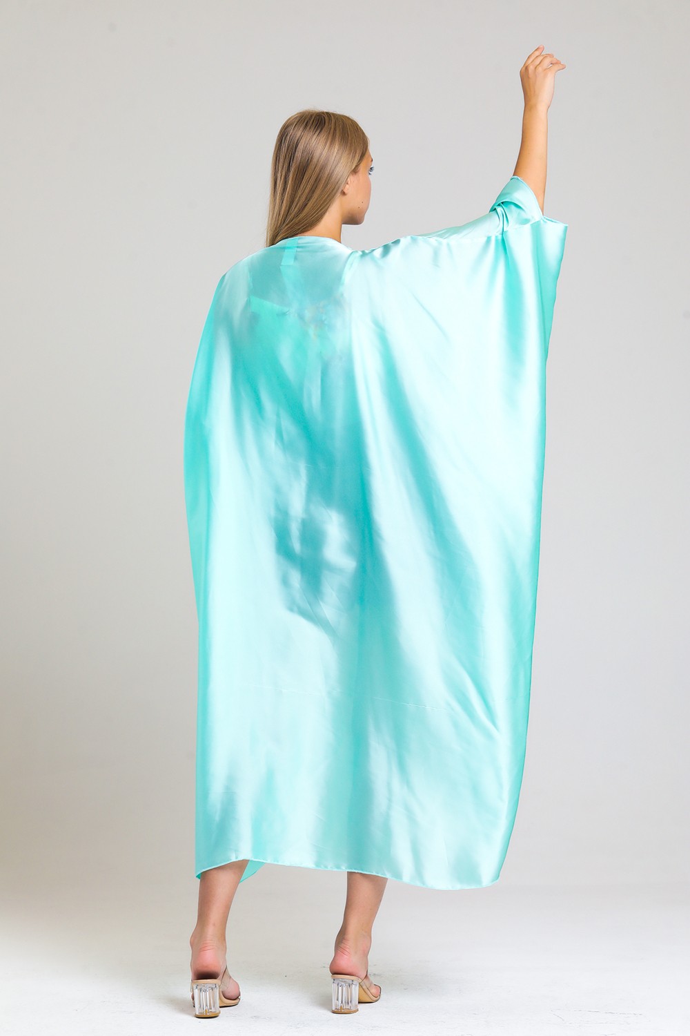 Sense Şifon Plaj Kimono | ELB33597 Mint Saten görsel 2