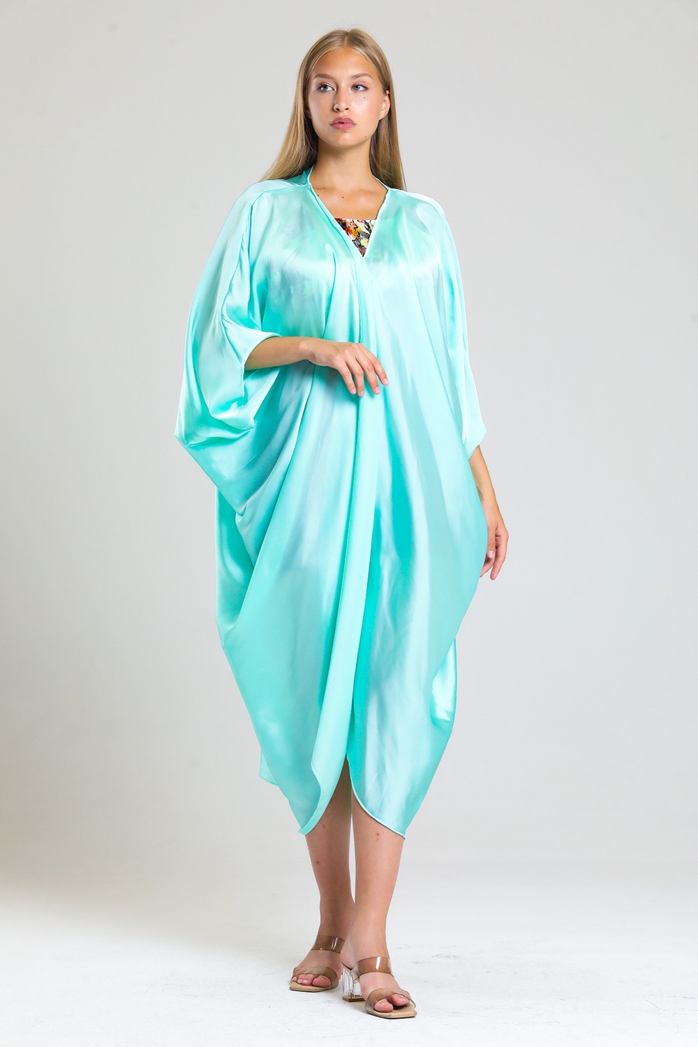 Sense Şifon Plaj Kimono | ELB33597 Mint Saten görsel 4