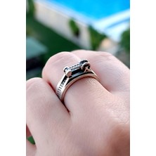 Fildişi Aksesuar Dikiş Makinası Şekilli Antik Gümüş Kaplama El Yapımı Ayarlanabilir Unisex Yüzük