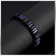 Seven Art Jewelry Doğal Taş Bileklik, Ametist Bileklik, Silindir Bileklik, Kadın Bileklik, Erkek Bileklik