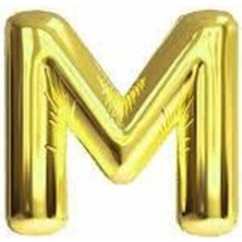 Best Parti 16" Inç 40 cm Folyo Balon Gold Renk '' M '' Harfi