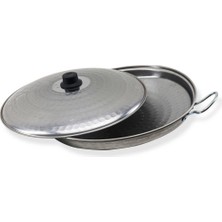 Mobilreyon Paslanmaz Krom Çelik Kapaklı Kavurma Sacı 35 cm