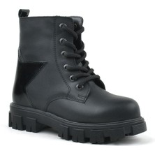 Rakerplus Siyah Yıldız Detaylı Kız Çocuk Bot