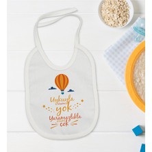 Bk Kids Uykuyla Aram Yok Tasarımlı Beyaz Bebek Mama Önlüğü-1