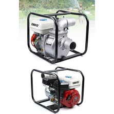 Deko DKT301P 3 Parmak 80MM Metal Çarklı Sistem Benzinli Su Pompası Motopump 7.5hp Güçlü Motor 8mt Emiş