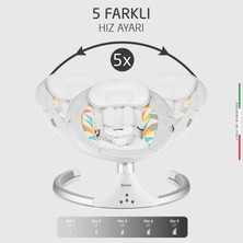 Elele Dormire Elektrikli Otomatik Sallanan Ana Kucağı Açık Gri-Beyaz