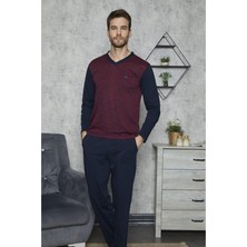 GOLDOREMİ Kly 7420 Erkek Battal V Yaka Pijama Takımı