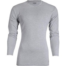 GOLDOREMİ Yıldız 87 Gri Likralı Uzun Kollu Erkek Tişört Atlet