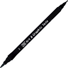 Zig Art & Graphic Twin Çift Uçlu Keçe Grafik Kalemi 009 Black