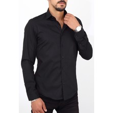 Escardin Slim Fit Siyah Renk Erkek Gömlek