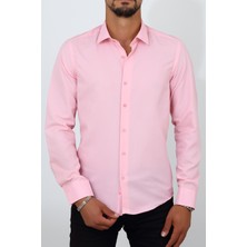 Escardin Slim Fit Pembe Renk Erkek Gömlek