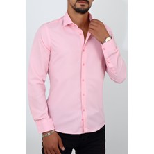 Escardin Slim Fit Pembe Renk Erkek Gömlek