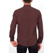 Escardin Slim Fit Bordo Renk Erkek Gömlek