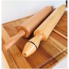 Ahşap Merdane Seti 2 Li / Dönerli ve Sabit Antep Merdanesi 45 cm