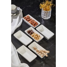 13 cm 6 Lı Servis Sunum Kahvaltı Lüx Beyaz Reçellik Sosluk