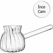 Borikat Cam Lüx Cezve 450ML Oluklu Ateşe Dayanıklı
