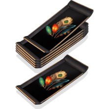 6 Adet Yaldızlı Lüx Dikdörtgen Sunum