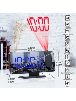 Daily Link Çok Fonksiyonlu Masaüstü Saat (Fm Radio Alarm Projeksiyon Sıcaklık Alarm)