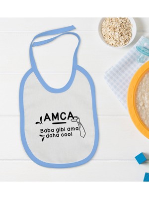 Bk Kids Amca Baba Gibi Tasarımlı Mavi Bebek Mama Önlüğü-1