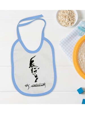 Bk Kids Atatürk Temalı Mavi Bebek Mama Önlüğü-22