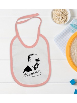 Bk Kids Atatürk Temalı Pembe Bebek Mama Önlüğü-26