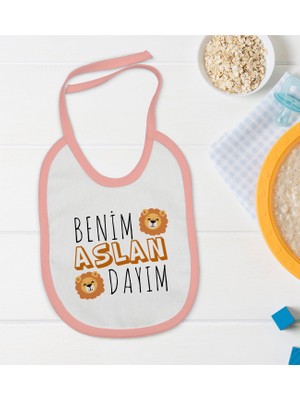 Bk Kids Aslan Dayım Tasarımlı Pembe Bebek Mama Önlüğü-1