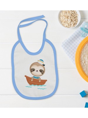 Bk Kids Sevimli Denizci Tasarımlı Mavi Bebek Mama Önlüğü-1