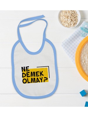Bk Kids Ne Demek Olmay Tasarımlı Mavi Bebek Mama Önlüğü-1