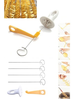 Spiral Patates Dilimleyici Aparat Çubukta Patates Cips Yapma