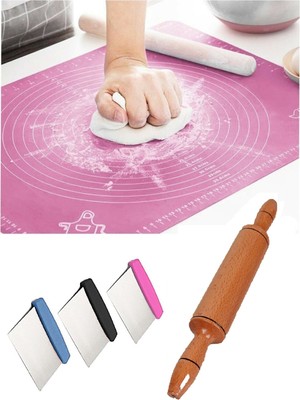 3'lü Set 45X65 cm Silikon Hamur Açma Matı 48 cm