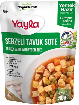 Yayla Yemek Hazır Sebzeli Tavuk Sote 200 gr