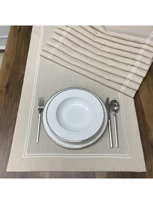 Oya Home Kırık Beyazçift Pikolu Ranır(1) & Amerikan Servis(8) Set