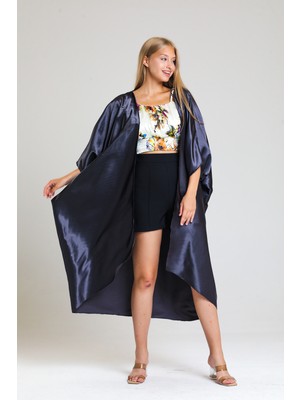 Sense Şifon Plaj Kimono | ELB33597 K.füme Saten