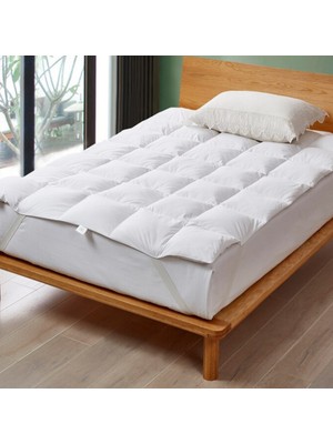 Elyaf Sepeti Dört Köşesi Lastikli Kapitone Desenli Yıkanabilir Silikon Yatak Koruyucu Yatak Pedi