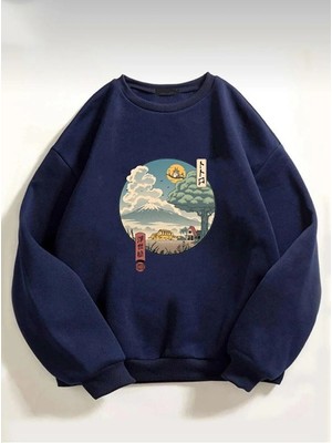 Trend Seninle Unisex Totoro Anime Baskılı Oversize Sweatshirt