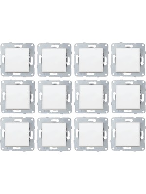 Netelsan Byobu 12 Adet Beyaz Tekli Anahtar Çerçevesiz