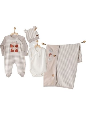 Fatih Bebek Andywawa AC23025 Organic Newborn Baby 4lü Hastane Çıkışı Beige