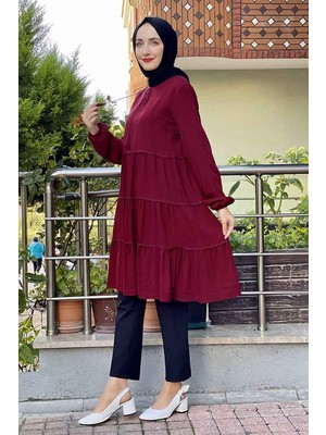 Moda Çizgi Desenli Tunik