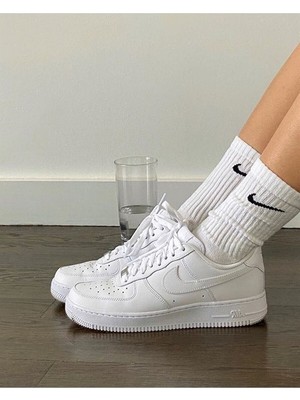 Markahit 3'lü Unisex Tikli Düz Beyaz Uzun Tenis Spor Kolej Çorap (36-44)